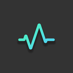 Simple pulse icon. Colorful logo concept with soft shadow on dar