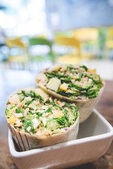 Colorful Salad Wrap at a restaurant