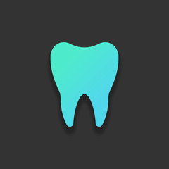 Silhouette of tooth. Simple icon. Colorful logo concept with sof