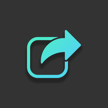 Share icon. Arrow and square. Colorful logo concept with soft sh