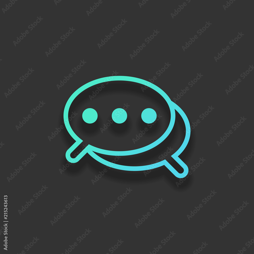 Poster simple chat. couple of text clouds. linear icon with thin outlin