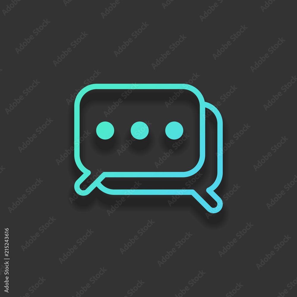 Poster simple chat. couple of square text clouds. linear icon with thin