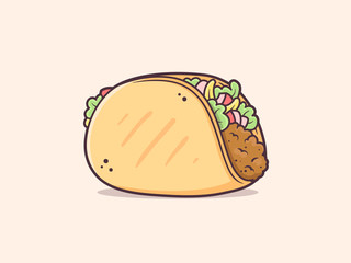 Mexican taco vector illustration
