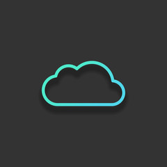 Simple cloud. Linear symbol with thin outline. Colorful logo con