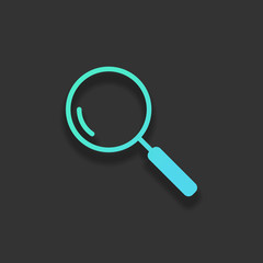 Loupe, search or magnifying. Linear icon, thin outline. Colorful