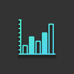 Finance grapgic, grow. Colorful logo concept with soft shadow on