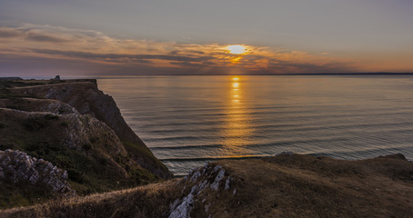 Sunset at Rossili, Gower, Wales, UK