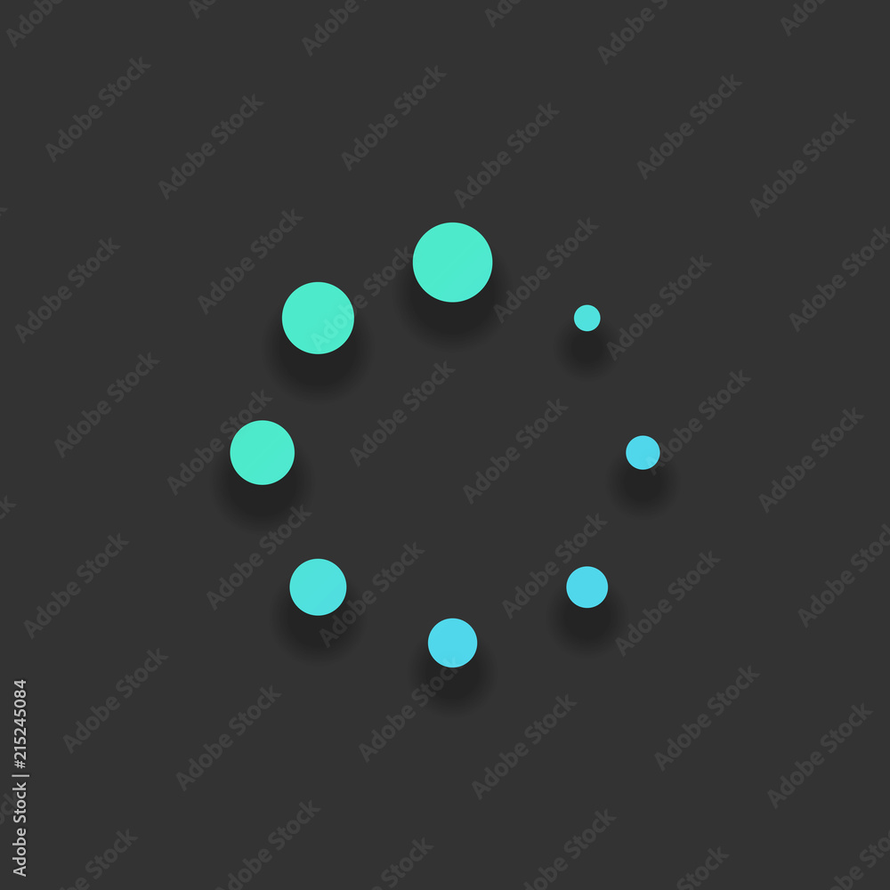 Poster simple loading symbol. colorful logo concept with soft shadow on