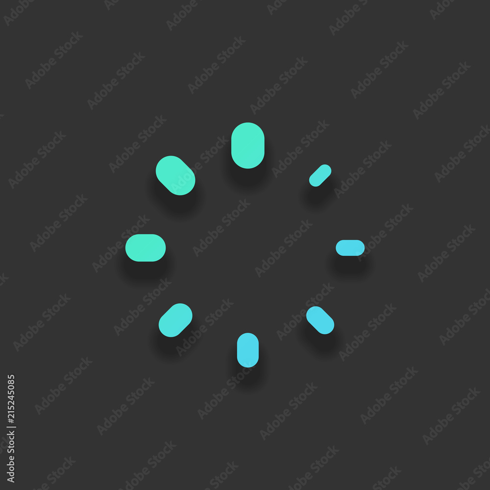 Poster simple loading symbol. colorful logo concept with soft shadow on