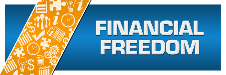 Financial Freedom Orange Business Element Blue Left Side 