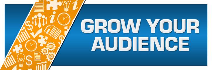 Grow Your Audience Orange Business Element Blue Left Side 