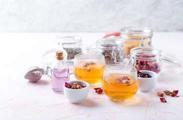 Mix of healthy herbal tea