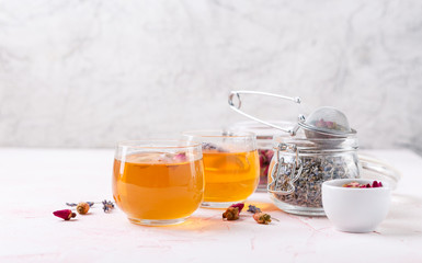 Mix of healthy herbal tea