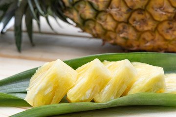 Close-up pineapple slice