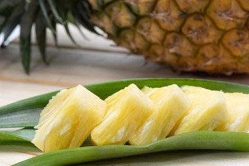 Close-up pineapple slice