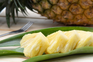 Close-up pineapple slice