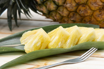 Close-up pineapple slice
