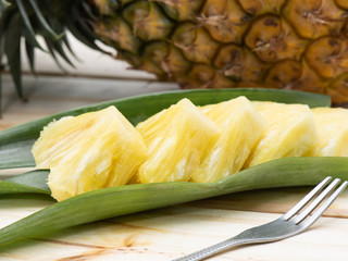 Close-up pineapple slice