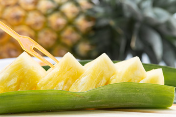 Close-up pineapple slice