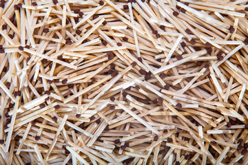 A bunch of matches at close magnification