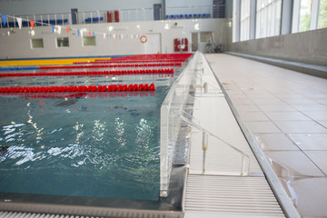 Empty swimming pool in university