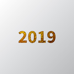 Happy New Year and Merry Christmas 2019 greeting card.