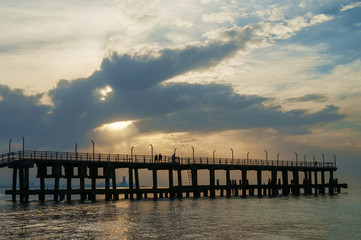Fototapeta na wymiar Pier silhouette