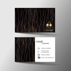 Modern business card template design. With inspiration from abstract line. Contact card for company. 