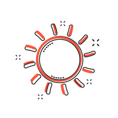 Vector cartoon sun icon in comic style. Sun with ray sign illustration pictogram. Sunshine business splash effect concept.