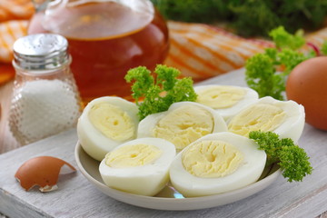 Boiled eggs ready for eat