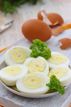 Boiled eggs ready for eat