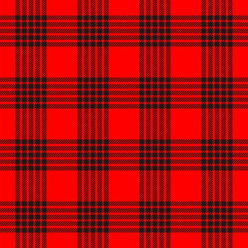 Red and black chequered seamless pattern. Vector background