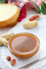 Peanut butter on a glass bowl