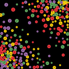 Festive Background with Colorful buttons. Trendy Pattern for Postcard, Print, Banner or Poster. Vector