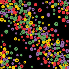 Festive Background with Colorful buttons. Trendy Pattern for Postcard, Print, Banner or Poster. Vector