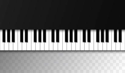 Backdrop with piano. Realistic piano keys. Design illustration vector.