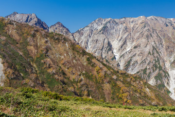 紅葉の八方尾根と不帰の嶮