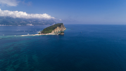 Fototapeta premium Aerial view of a beach island in the Adriatic Sea