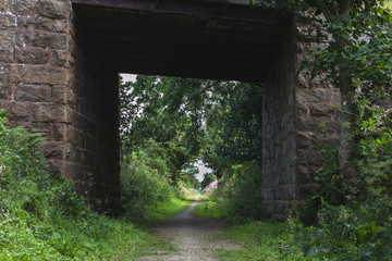 Old train road with bridge over top