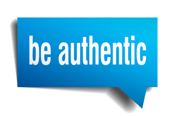 be authentic blue 3d speech bubble