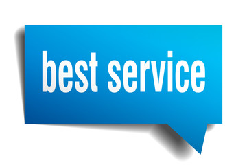 best service blue 3d speech bubble