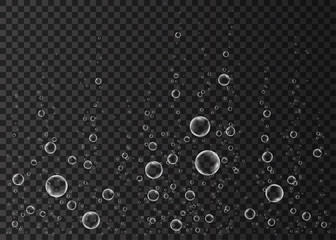 Underwater fizzing air, water or oxygen  bubbles.