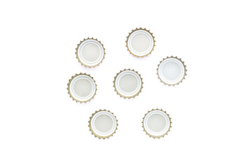 Group of a bottle cap on white background 