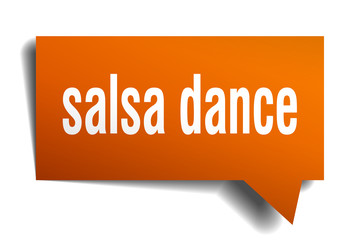 salsa dance orange 3d speech bubble