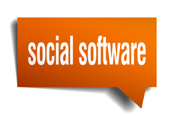 social software orange 3d speech bubble