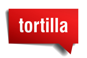 tortilla red 3d speech bubble