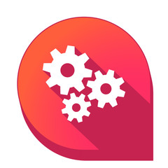 ikona z długim cieniem na tle strzałki pinezki © vempireart