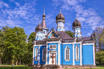Fototapeta na wymiar Orthodox church in Druskininkai city, Lithuania