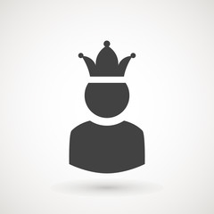 King User Icon Logo Design Element. Admin icon. Administrator. Crowned king sign. Manager symbol. Power user icon. Ceo.