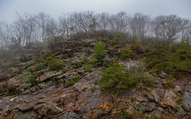 Fototapeta na wymiar Mountain peak with rocks.